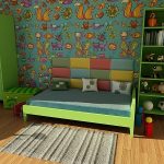 chambre d'enfant avec de la tapisserie personnalisée