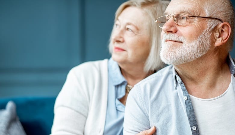 portrait of a senior couple at home