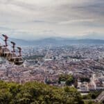 Le téléphérique du fort de la bastille à Grenoble.