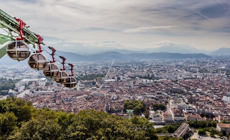 Le téléphérique du fort de la bastille à Grenoble.