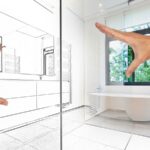 plan d'une salle de bain moderne
