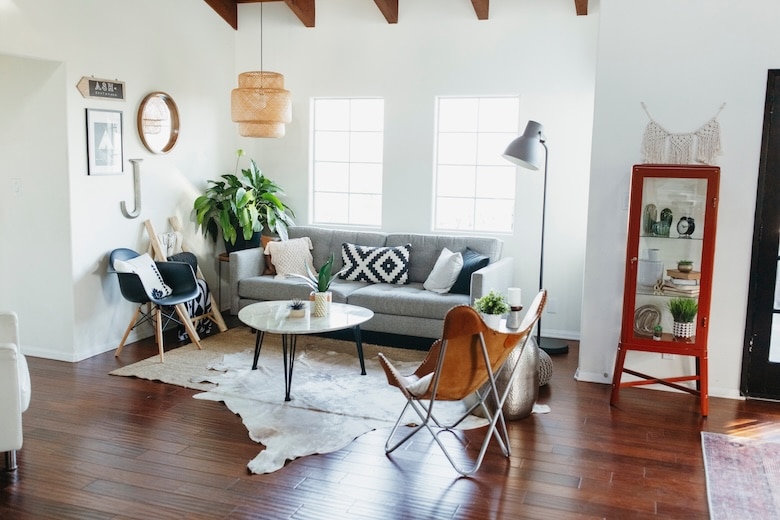 interior of empty living room in modern home