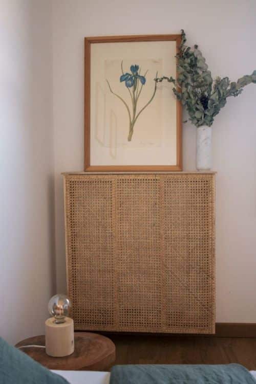 diy cache radiateur en cannage