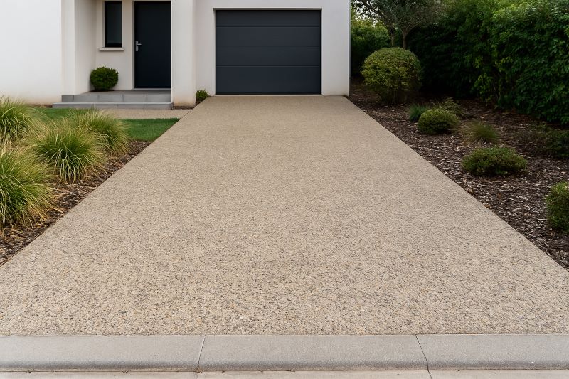 allée en béton désactivé aux effets minéraux chic