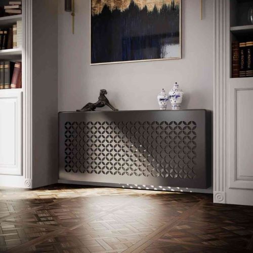 cache radiateur en metal noir