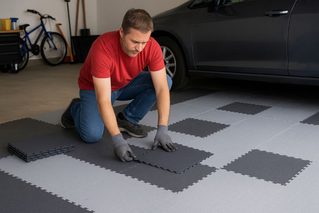 dalle pvc pour revetement interieur de garage
