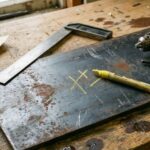 plaque d’acier brut noir