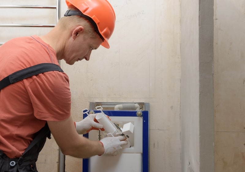 installation of toilet siphon.