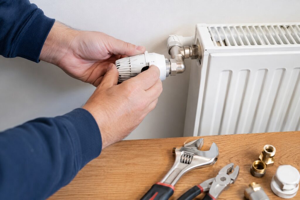 pose d'un robinet thermostatique