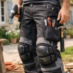 Artisan portant un pantalon de travail multipoches sur un chantier