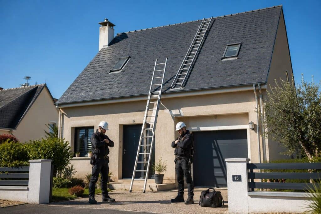 travaux sur toiture sécurité