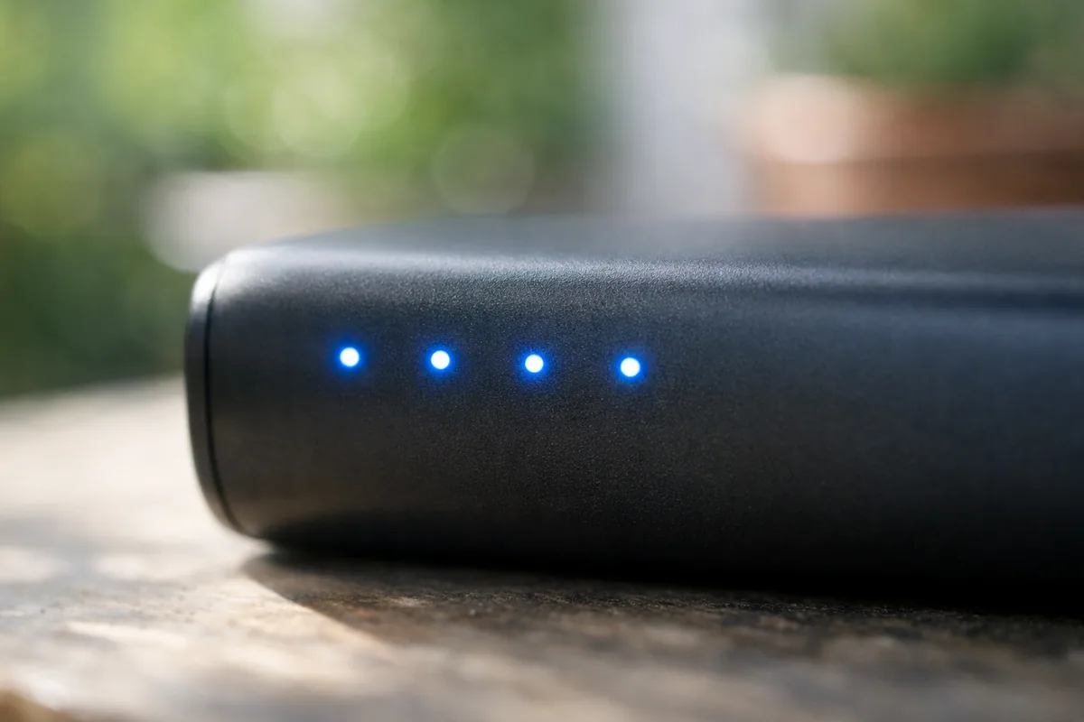 Voyants LED indiquant le niveau de charge d'une batterie externe