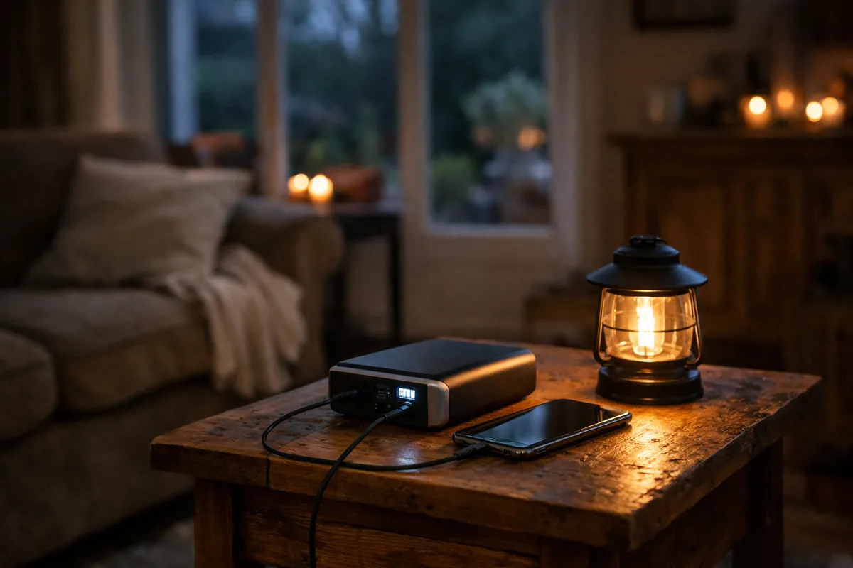Power bank utilisé comme batterie de secours pendant une coupure de courant