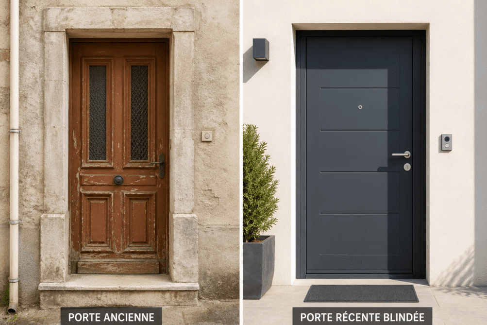 porte ancienne vs porte blindee